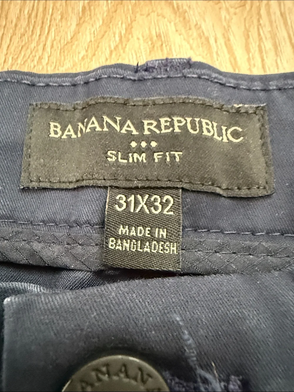 Banana Republic Navy Straight-Leg Chinos; 31x32